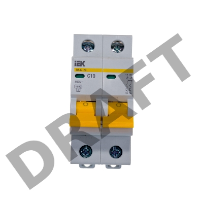 Выключатель автоматический модульный 2п C 10А 4.5кА ВА47-29 ИЭК MVA20-2-010-C