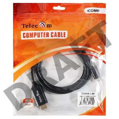 Кабель Telecom USB3.1 Type-Cm --> HDMI A(m) 4K@60Hz, 1.8m <TCC008-1.8M>