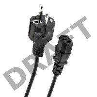 Кабель компьютер-розетка 220V EURO VDE 3G*1.0mm2 медь TELECOM TE021-CU 1,8м