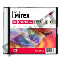 Диск DVD+R Mirex 8.5 Gb, 8x, Slim Case (1), Dual Layer (1/50)