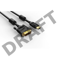 Кабель HDMI AM/DVI(24+1)M, 10м, CU, 1080P@60Hz, 2F, VCOM <CG484GD-10M>