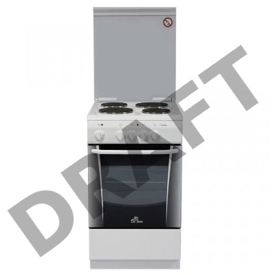 Плита электрическая De Luxe 506004.04э белыйдуховка с терморегулятором, без щитка, без крышки