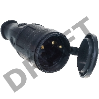 Розетка переносная с заглушкой каучук 2Р+РЕ 16А 250В IP44  | SQ0612-0002 | TDM