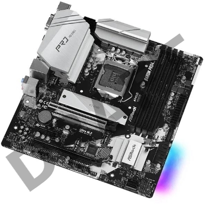 Материнская плата Asrock B460M PRO4, LGA1200, Intel B460, m-ATX, BULK (в комплекте только  заглушка)