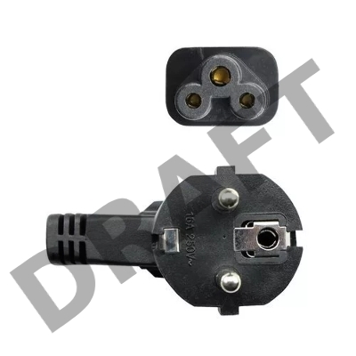 Кабель питания VCOM для ноутбуков 3М 3G*0.5mm 220V (CE022-CU) VDE стандарт