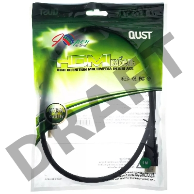 Кабель AOpen/Qust Кабель HDMI 19M/M 1.4V+3D/Ethernet (ACG511-1M) 1m, позолоченные контакты 6938510810205