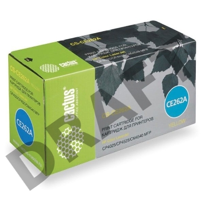 Картридж Cactus CS-CE262A для принтеров HP Сolor LaserJet CP4025/CP4525/CM4540 желтый 11000 стр.