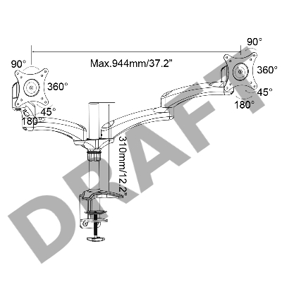 Кронштейн для мониторов Cactus CS-VM-FE124D-AL серебристый 15