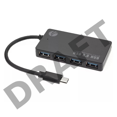 Хаб VCOM USB3.1 Type-CM --> 4*USB3.0 (F)