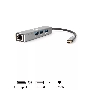 Кабель-концентратор USB 3.1 Type-Cm --> RJ-45+3port USB3.0(f) Aluminum Shell VCOM <DH311A>