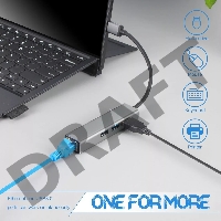 Кабель-концентратор USB 3.1 Type-Cm --> RJ-45+3port USB3.0(f) Aluminum Shell VCOM <DH311A>