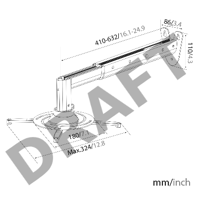 Кронштейн для проектора Cactus CS-VM-PR05BL-BK черный макс.10кг настенный и потолочный поворот и наклон