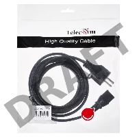 Кабель компьютер - розетка 3m 220V (Европейский стандарт) VCOM/TELECOM