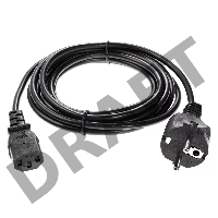 Кабель компьютер - розетка 3m 220V (Европейский стандарт) VCOM/TELECOM