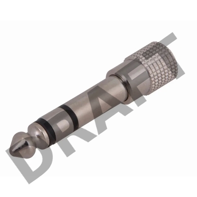 Переходник аудио (штекер 6,3 мм стерео - гнездо 3,5мм стерео), металл, REXANT