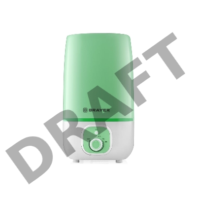 Увлажнитель ультразвуковой BRAYER BR4700GN, 4 л, 25 м, 13 ч., регулировка интенсивности, аромат.