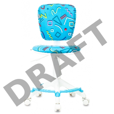 Кресло детское Бюрократ CH-W204/F голубой Sticks 06 крестовина пластик подст.для ног пластик белый