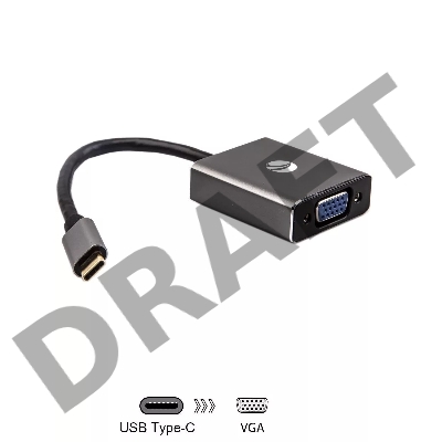 Aдаптер USB 3.1 Type-Cm --> VGA(f) 1080@60Hz, Aluminum Shell, VCOM <CU421T>