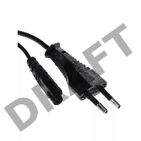 Кабель для аудио-видео техники IEC-320-C7--розетка 220V, 2-pin, 0.5м , черный VCOM/TELECOM
