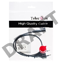 Кабель для аудио-видео техники IEC-320-C7--розетка 220V, 2-pin, 0.5м , черный VCOM/TELECOM