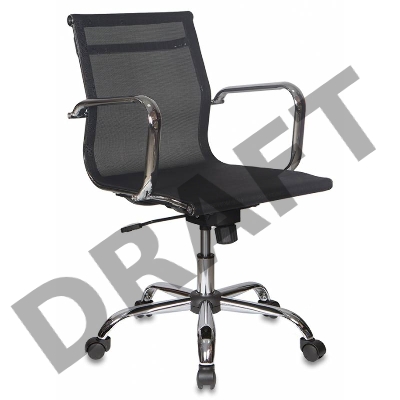 Кресло руководителя Бюрократ CH-993-LOW/M01 низкая спинка черный M01 сетка крестовина хром