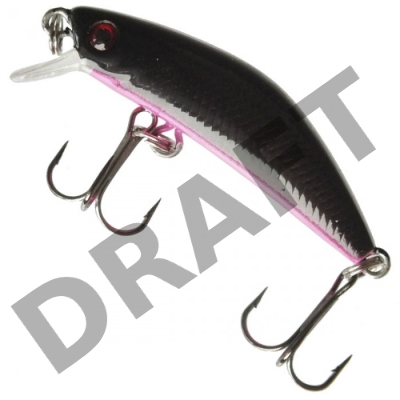 Воблер минноу 556, SAN-MINNOW GRIPS 42S, Черная с розовым низом