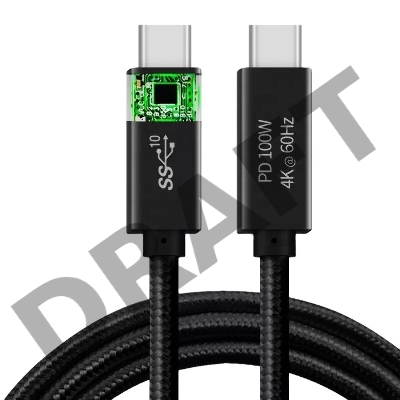 Кабель USB 3.1 Type Cm -- Cm IC 5А 10Gbs длина 1M, Telecom <TC420S> серебряный