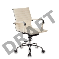 Кресло руководителя Бюрократ CH-883-LOW/IVORY низкая спинка слоновая кость искусственная кожа крестовина хром