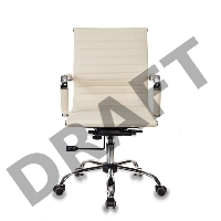 Кресло руководителя Бюрократ CH-883-LOW/IVORY низкая спинка слоновая кость искусственная кожа крестовина хром