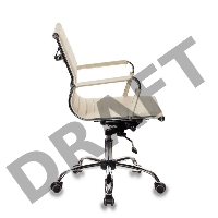 Кресло руководителя Бюрократ CH-883-LOW/IVORY низкая спинка слоновая кость искусственная кожа крестовина хром