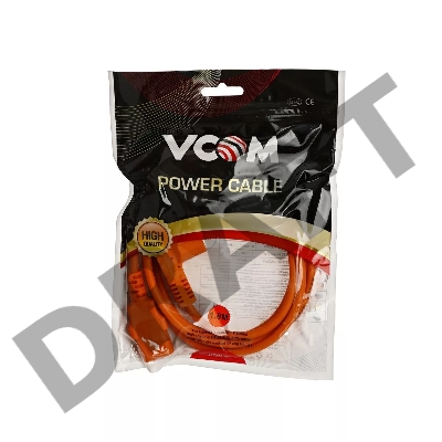 Кабель компьютер-розетка 220V (EURO) <VDE> 1,8м 3G0,75mm2 VCOM {CE021-O}, оранжевый