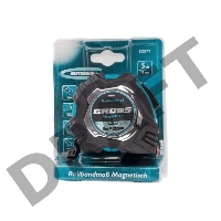 Рулетка Magnetisch, 5м х 19мм, обрезин. корпус,автоматич. фиксация, нейлон. покр.,магн.зацеп// Gross