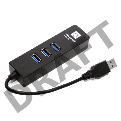 Адаптеры USB Ethernet 5bites Сетевой адаптер 5bites UA3-45-04BK 3*USB3.0 / RJ45 10/100/1000 Мбит/с