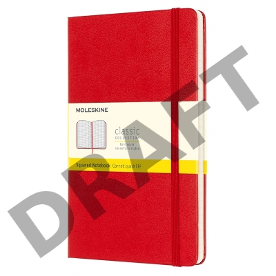 Блокнот Moleskine CLASSIC QP061R Large 130х210мм 240стр. клетка твердая обложка фиксирующая резинка красный    