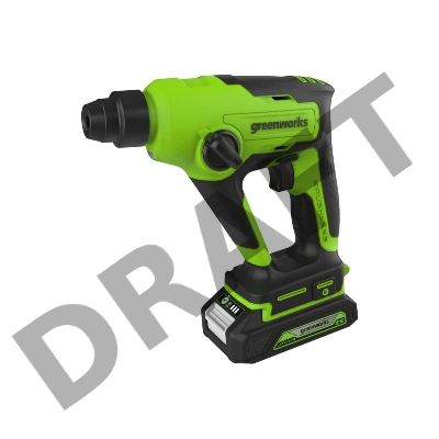 Перфоратор аккумуляторный бесщеточный GreenWorks GD24SDS1K2, 1,2 ДЖ, 24V, c АКБ 2Ач и ЗУ, в сумке (3803107UA)