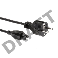 Кабель питания для ноутбуков 3-pin, с заземлением, 220V (EURO) 1.8м,медь, Telecom <TE022-CU0.5-1.8M>