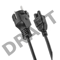 Кабель питания для ноутбуков 3-pin, с заземлением, 220V (EURO) 1.8м,медь, Telecom <TE022-CU0.5-1.8M>