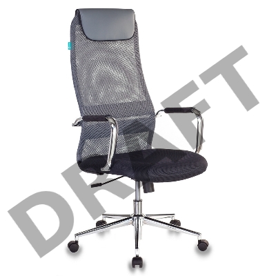 Кресло руководителя Бюрократ KB-9N/DG/TW-12 серый TW-01 TW-11 сетка крестовина хром