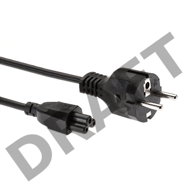 Кабель питания для ноутбуков 3-pin, с заземлением, 220V (EURO) 1.8м,медь, Telecom <TE022-CU0.5-1.8M>