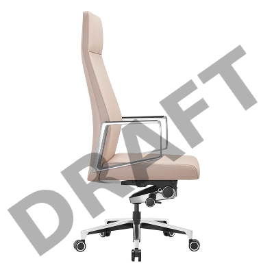 Кресло руководителя Бюрократ _JONS/BEIGE бежевый кожа крестовина алюминий