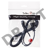 Кабель компьютер - розетка 220V (EURO) 3м, 3G 0,75mm медь , Telecom