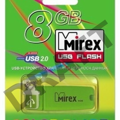 Флеш Диск 8GB Mirex Chromatic, USB 2.0, Зеленый