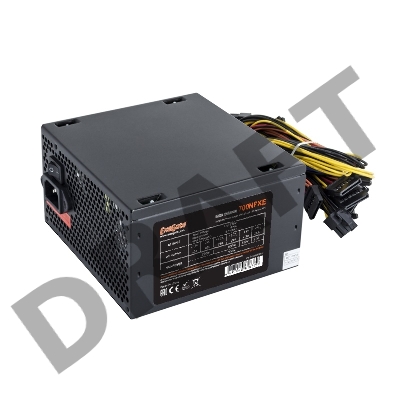 Блок питания 700W Exegate 700NPXE(+PFC), ATX, SC, black, 12cm, 24p+(4+4)p, 6/8p PCI-E, 4*SATA, 3*IDE, FDD + кабель 220V с защитой от выдергивания
