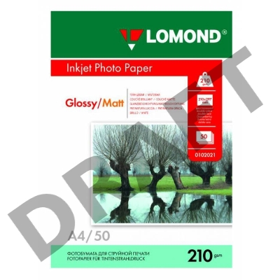 Фотобумага Lomond 0102021 A4/210г/м2/50л./белый глянцевое/матовое для струйной печати