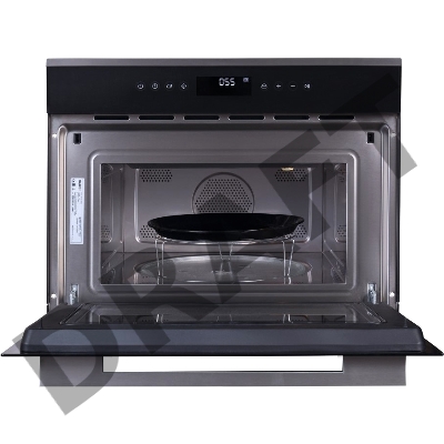 Духовой шкаф GRAUDE встраиваемый, 45 см, с СВЧ, 8 режимов, черное стекло/нержавеющая сталь