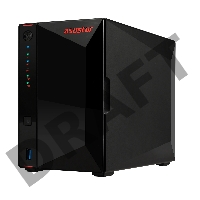 Сетевое хранилище ASUSTOR AS5202T 2-Bay NAS/Media player/Intel Celeron J4005 2.0GHz up to 2.7GHz (Dual-Core ), 2GB SO-DIMM DDR4, noHDD(HDD,SSD),/2x 2,5Gb (LAN)/3xUSB3.2,HDMI/4ip camera license ; 90IX0171-BW3S10