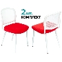 Стул для кухни Бюрократ KF-8W_2 комплект 2шт красный металл белый на ножках (KF-8W/RED_2)