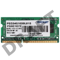 Модуль памяти Patriot SO-DIMM DDR3 4GB PSD34G1600L81S (PC3-12800, 1600MHz, 1.35V)