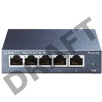 Коммутатор TP-Link SOHO  TL-SG105  5-port Desktop Gigabit Switch, 5 10/100/1000M RJ45 ports, metal case