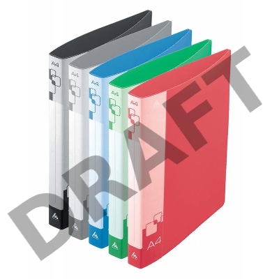 Папка на 4-х D-кольцах Бюрократ -0840/4D A4 пластик 0.8мм кор.40мм внут.и торц.карм ассорти